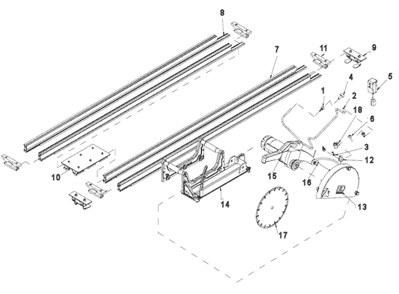 Final Assembly Diagram and Parts List for BD1272  Barranca Diamond Chop Saw